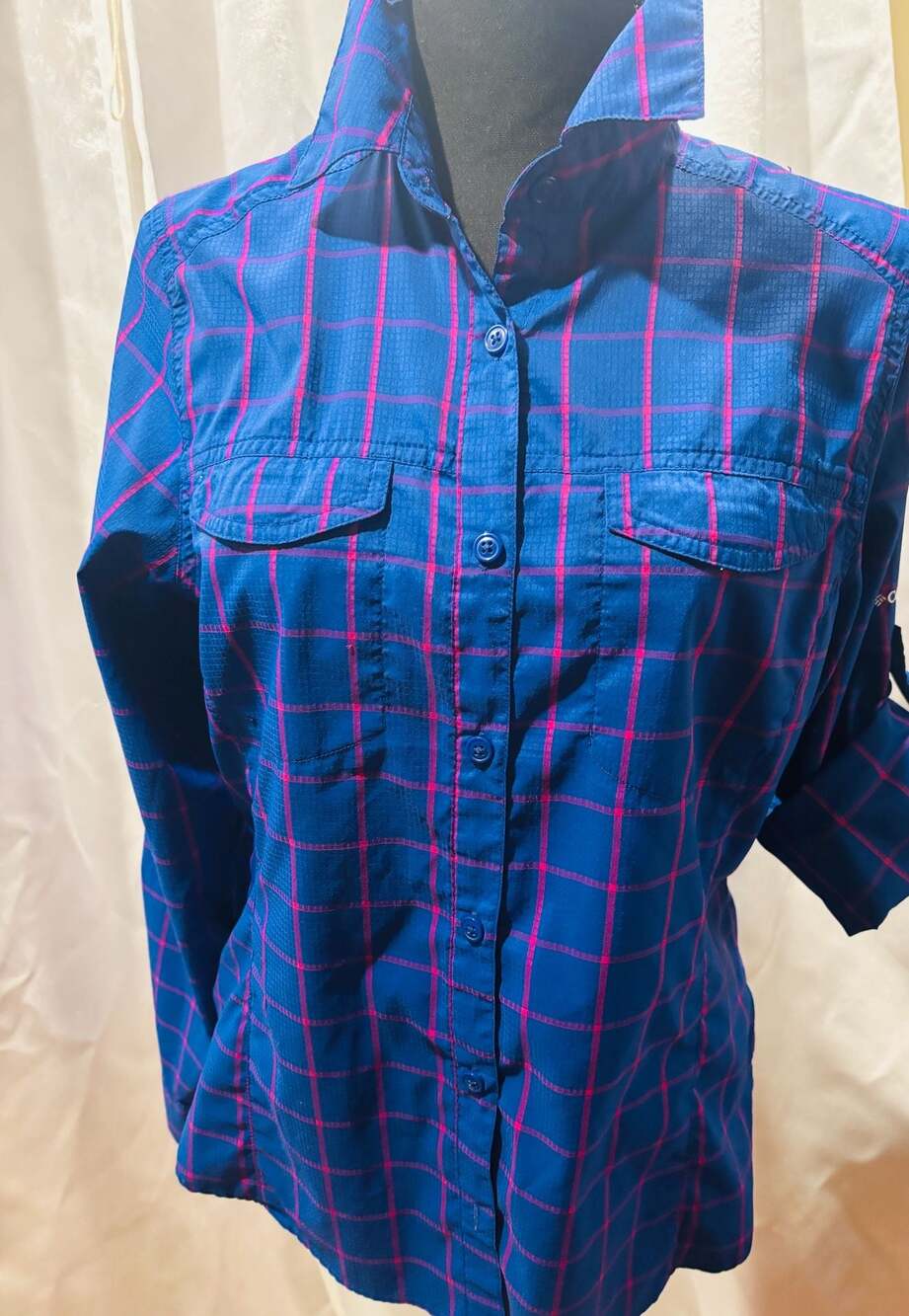 Columbia Silver Ridge Plaid Long Sleeve Button Up Shirt with Omni-Shade